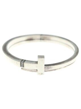 Tiffany & Co T Square Wrap Diamond Bracelet Silver